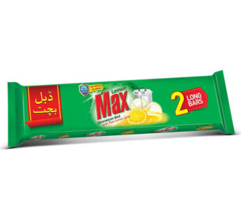 Lemon Max – Long Dish Wash Bar – Twin Pack – 2x265gm – 12 Packs