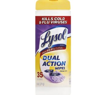 Lysol – Dual Action – Disinfecting Wipes – Citrus – 35ct