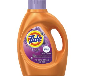 Tide Plus Febreze – Freshness Spring & Renewal – Liquid Laundry Detergent – 92 fl oz – 48 loads