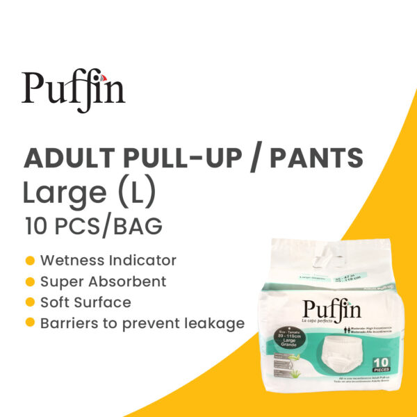 PUFFIN - Large - Pull Up Diapers - 89 - 119 cm- 10 pieces - Image 2